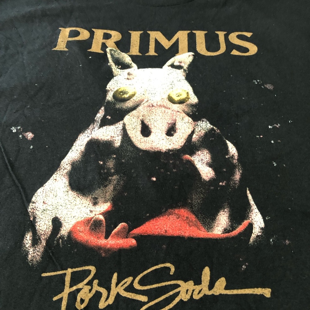 Primus Pork Soda Metal Music Black T-Shirt Tee Size Large J15